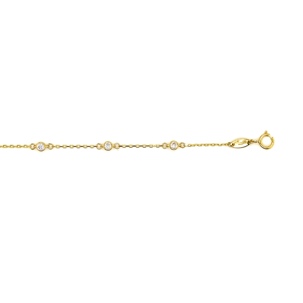 Yellow gold bracelet with zirconia stones