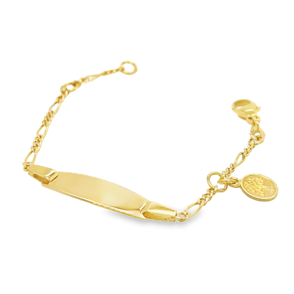 Yellow gold bracelet Engraving plate 9-11 cm