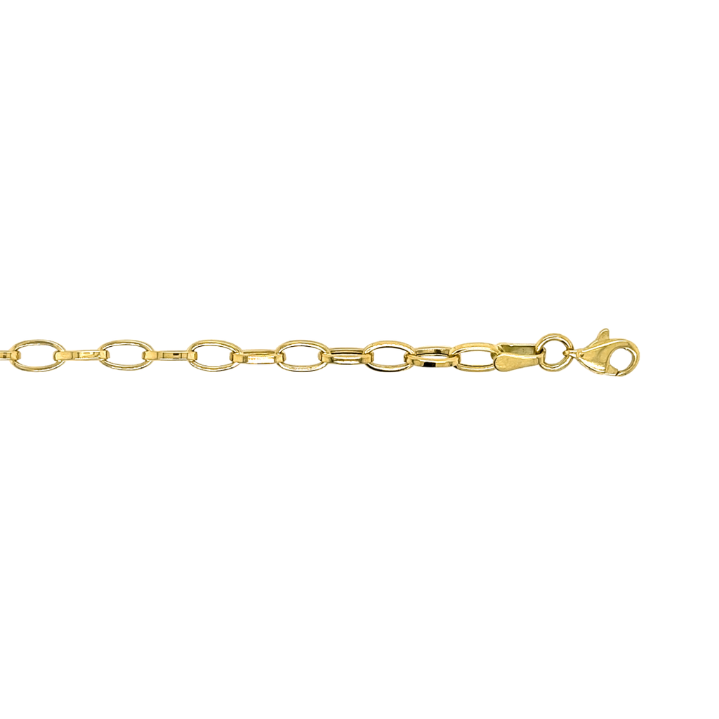 Yellow Gold Charm Bracelet 3.7mm wide