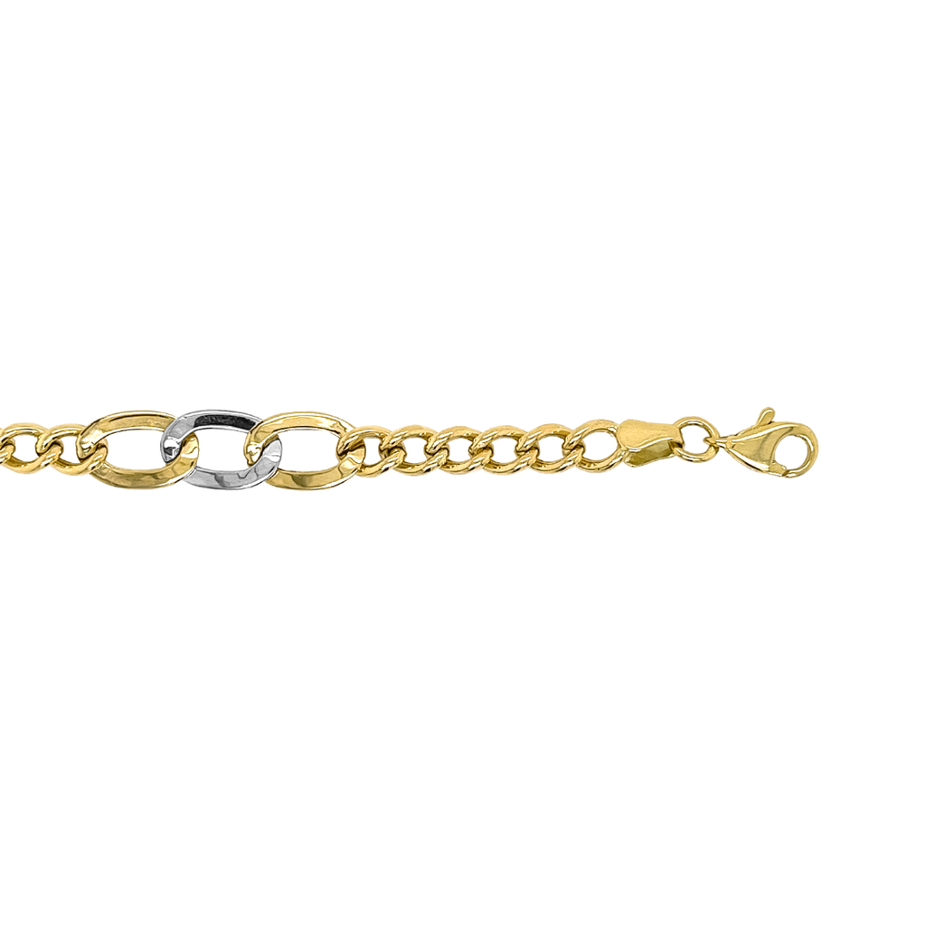 Bicolor gouden armband - 7,4mm breed