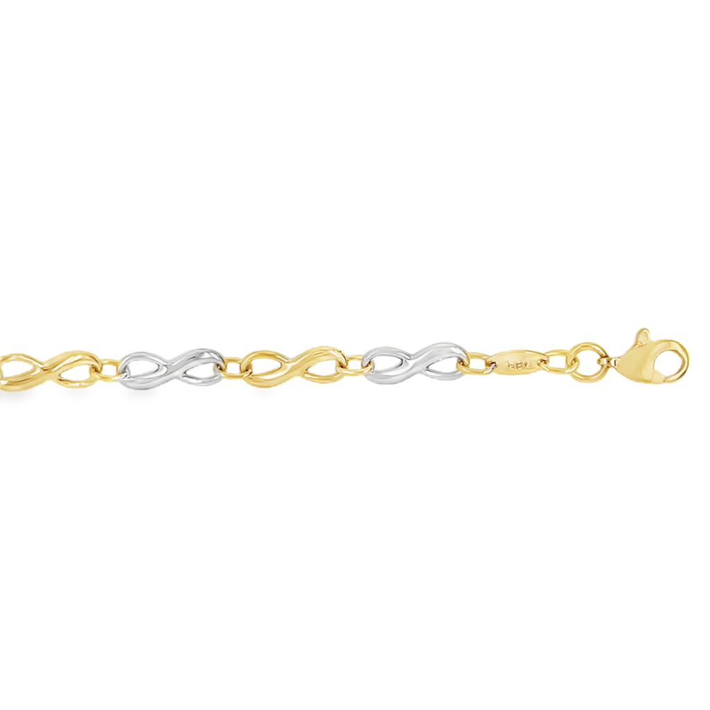 Bicolor gouden armband Infinity schakel 4MM breed