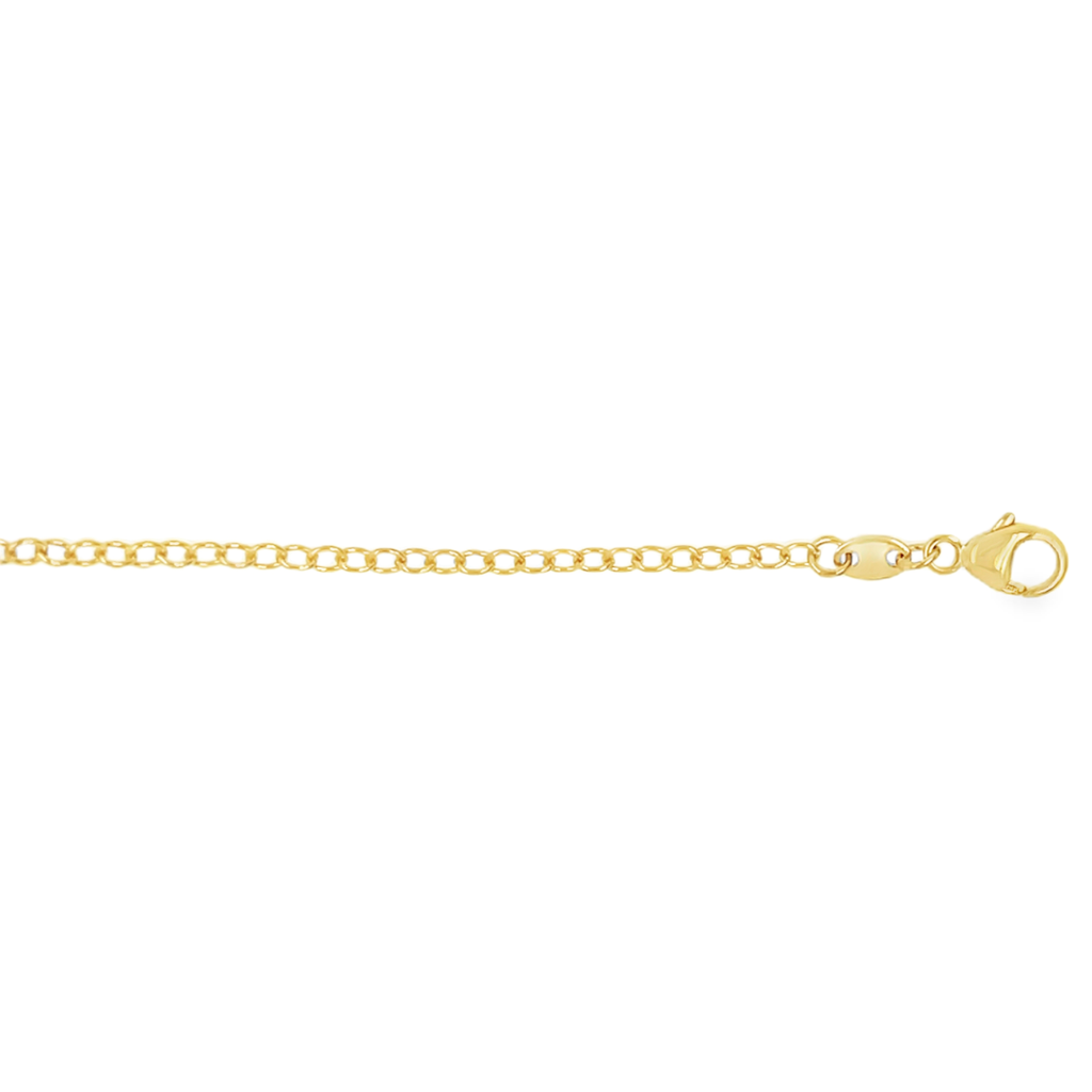 Yellow Gold Charm Bracelet Anchor Link Oval 16cm