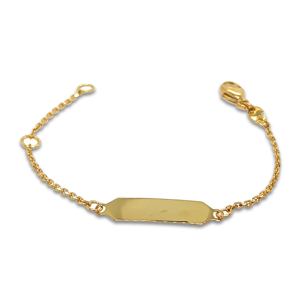 Geelgouden armband Graveerplaat 11-13 cm