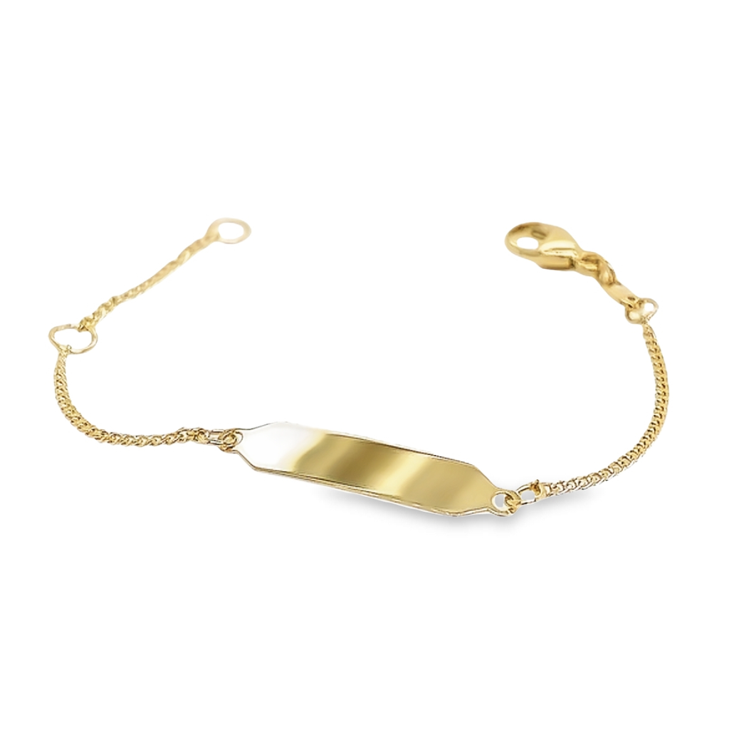 Yellow gold bracelet Engraving plate 11-13 cm