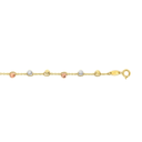 Tricolor gold bracelet Anchor link with Balls