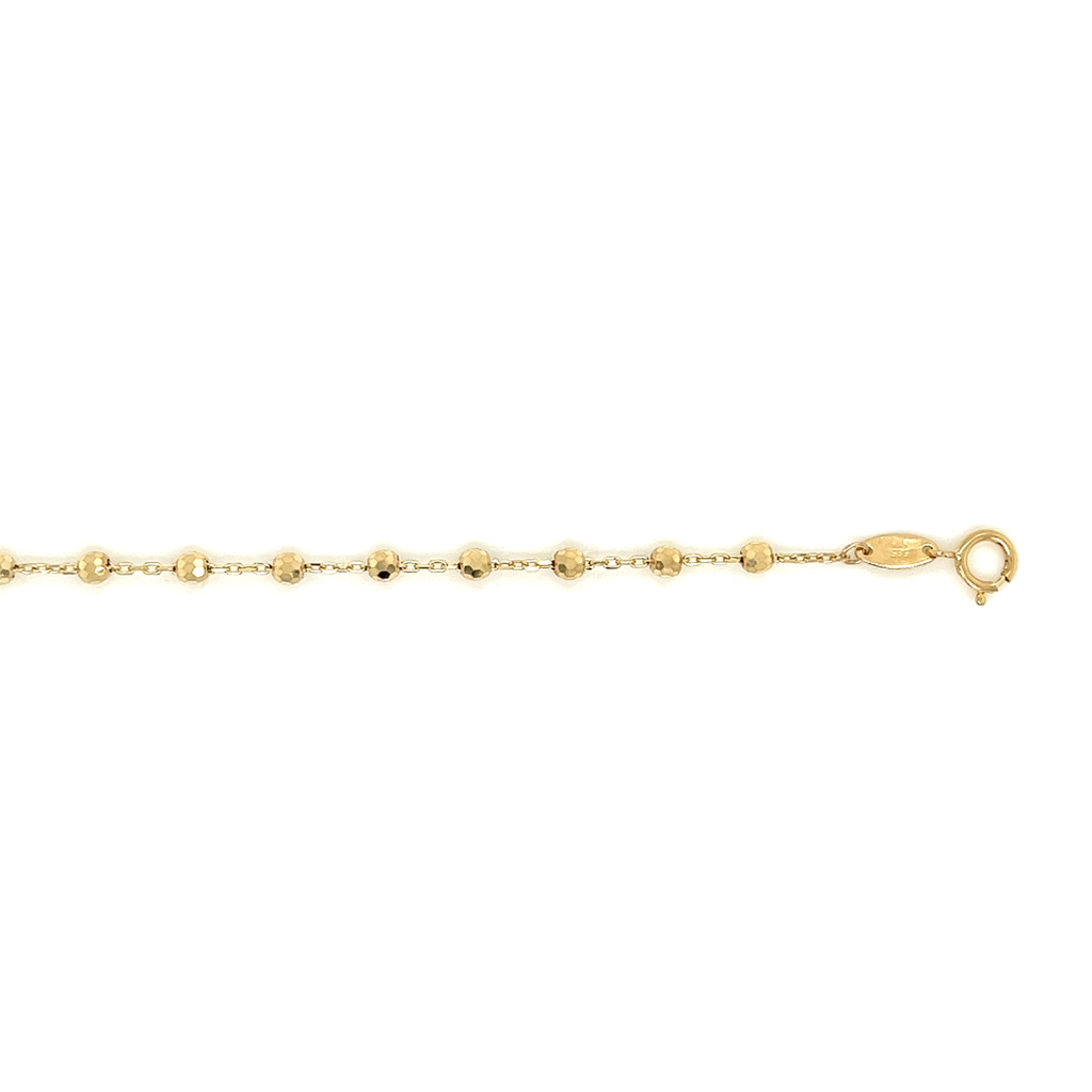Yellow gold bracelet Anchor link with Balls