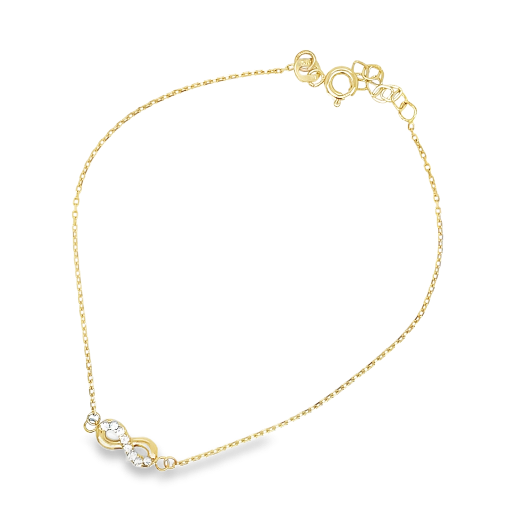 Yellow gold bracelet Infinity with Zirconia