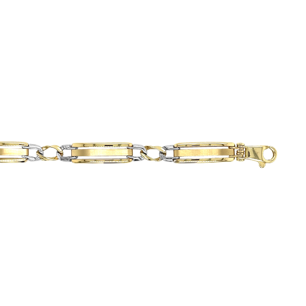 Bicolor gouden armband Fantasie 7mm breed
