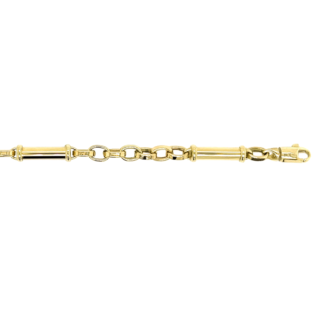 Geelgouden armband met Buisjes 3,9mm breed