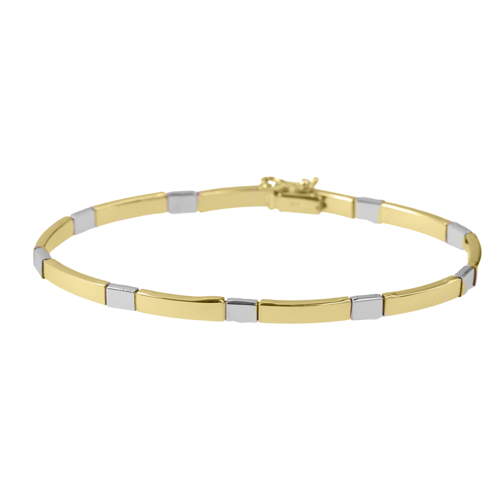 Bicolor gouden armband 4,2mm breed