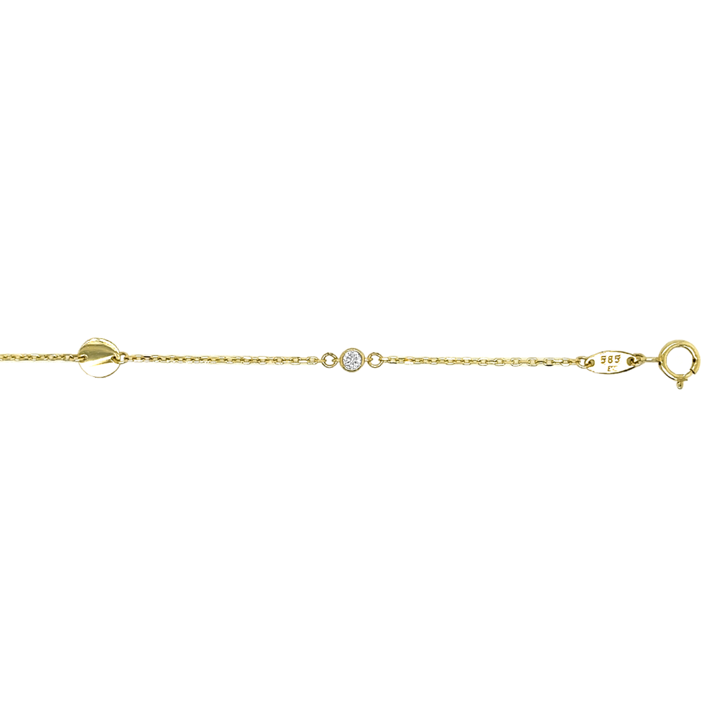 Yellow gold bracelet Anchor link with Zirconia