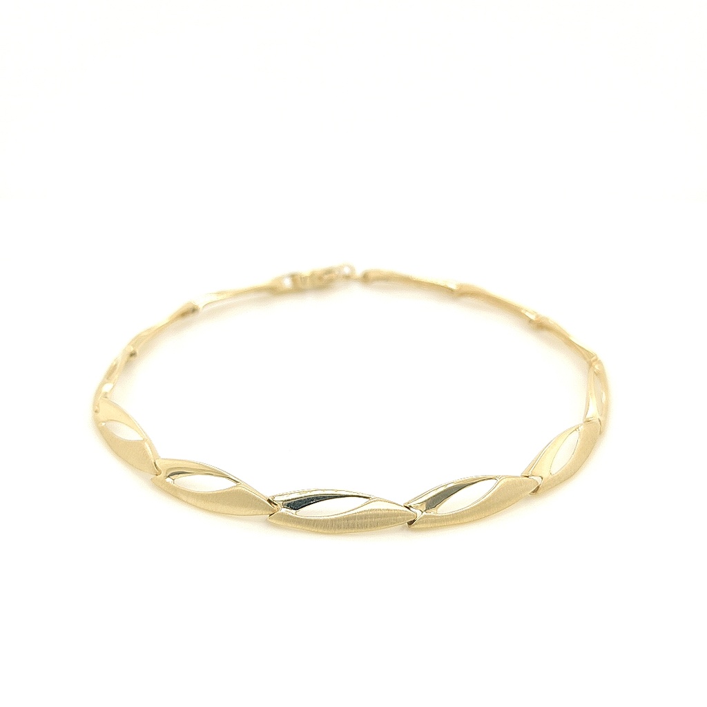 Geelgouden armband Fantasie Mat/Glans 4,7mm breed