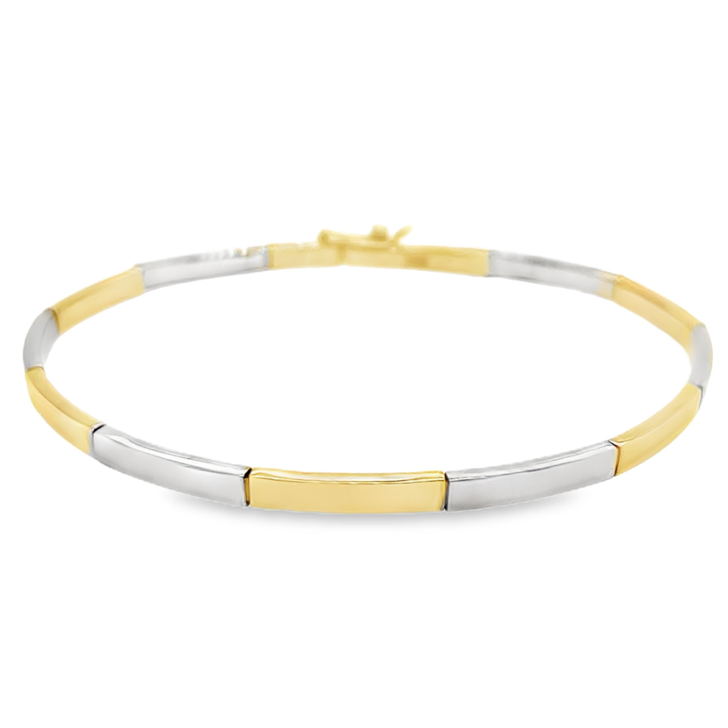 Bicolor gold bracelet 3mm wide