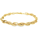 Yellow gold bracelet Fantasy twisted 5mm wide