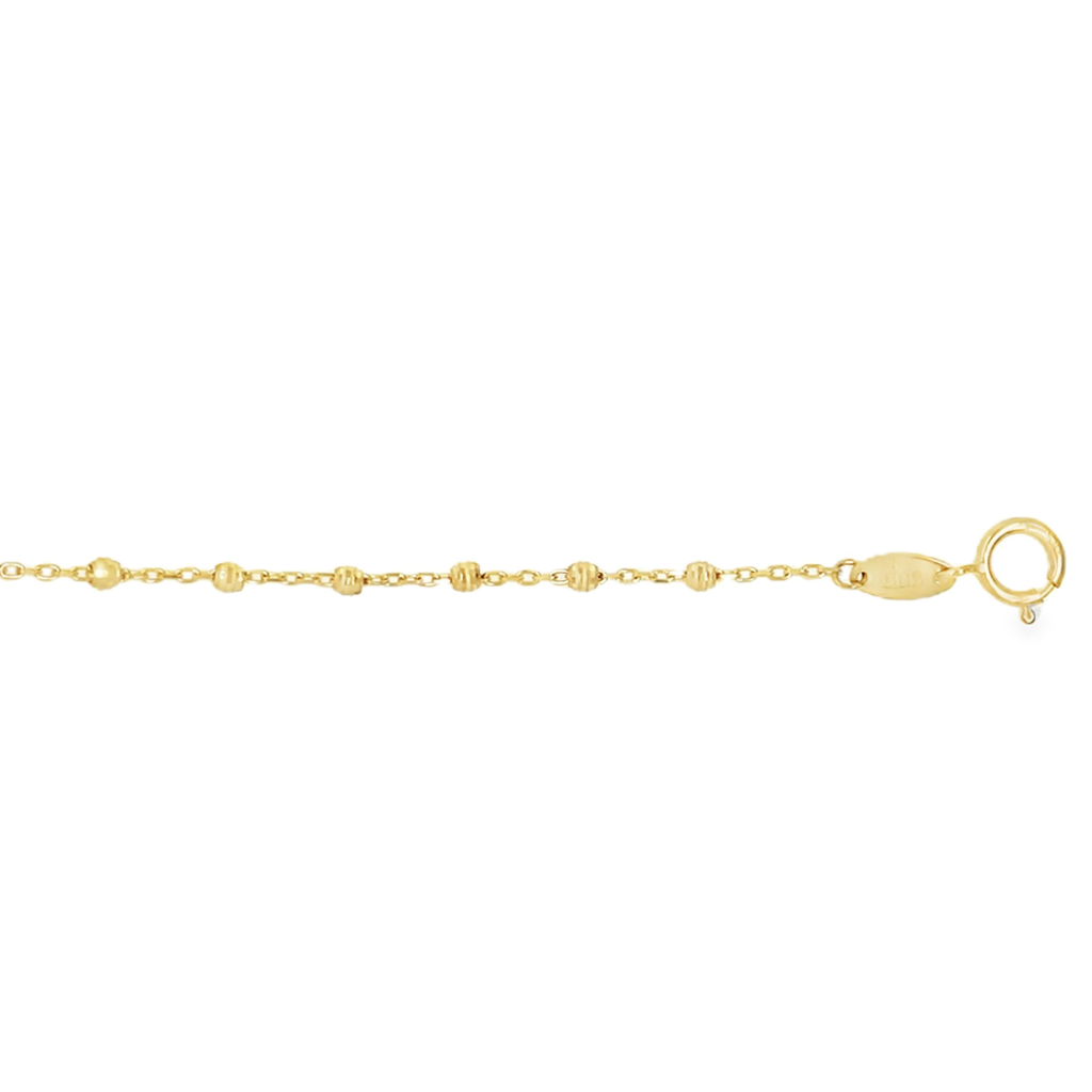 Geelgouden armband Ankerschakel met Bolletjes