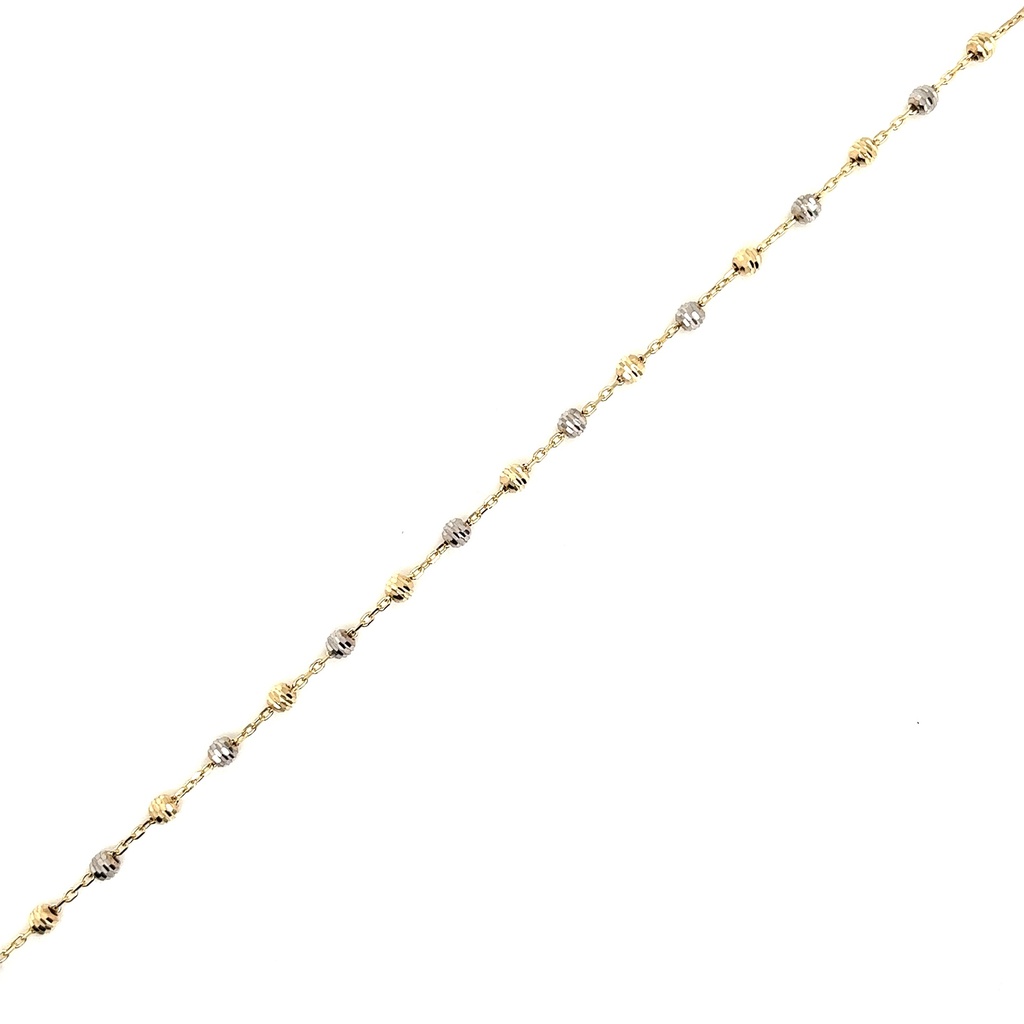 [GA0241] Bicolor gold bracelet with beads