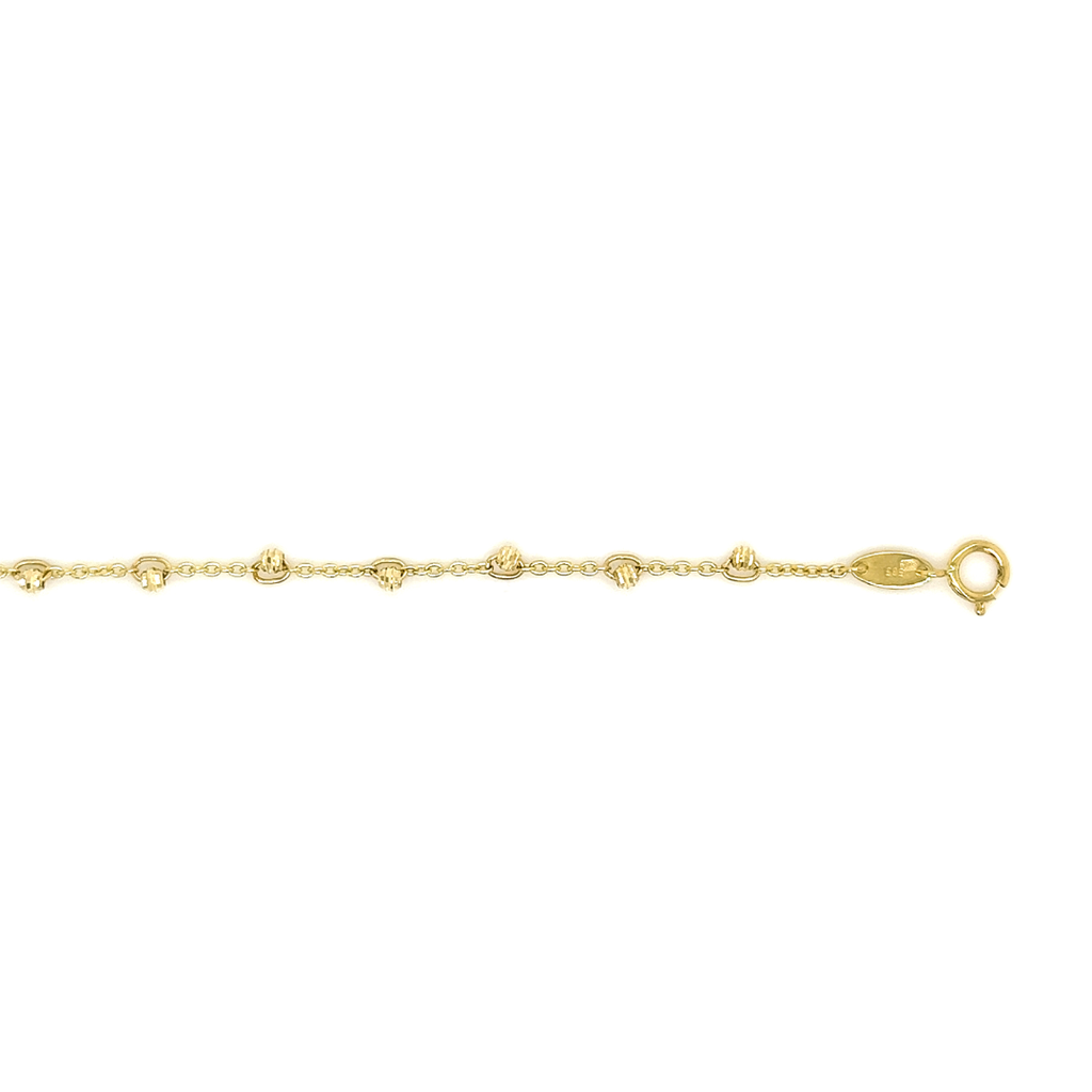 Yellow gold bracelet Anchor link with Balls