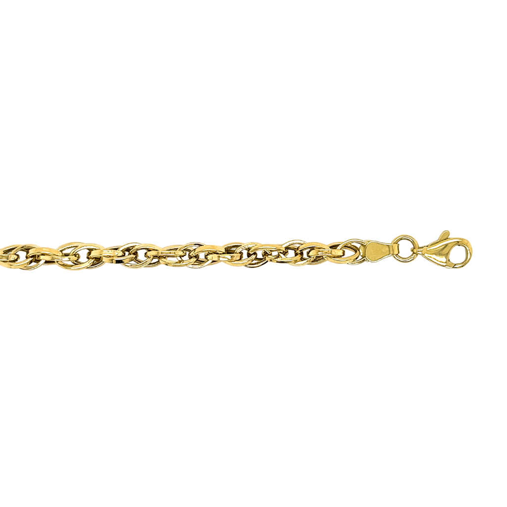 Yellow gold bracelet Fantasy twisted 4.8mm wide