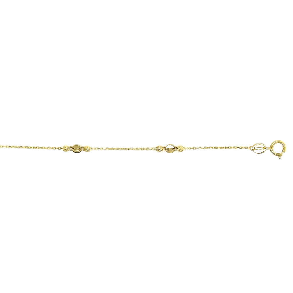 Geelgouden armband ankerschakel met Bolletjes