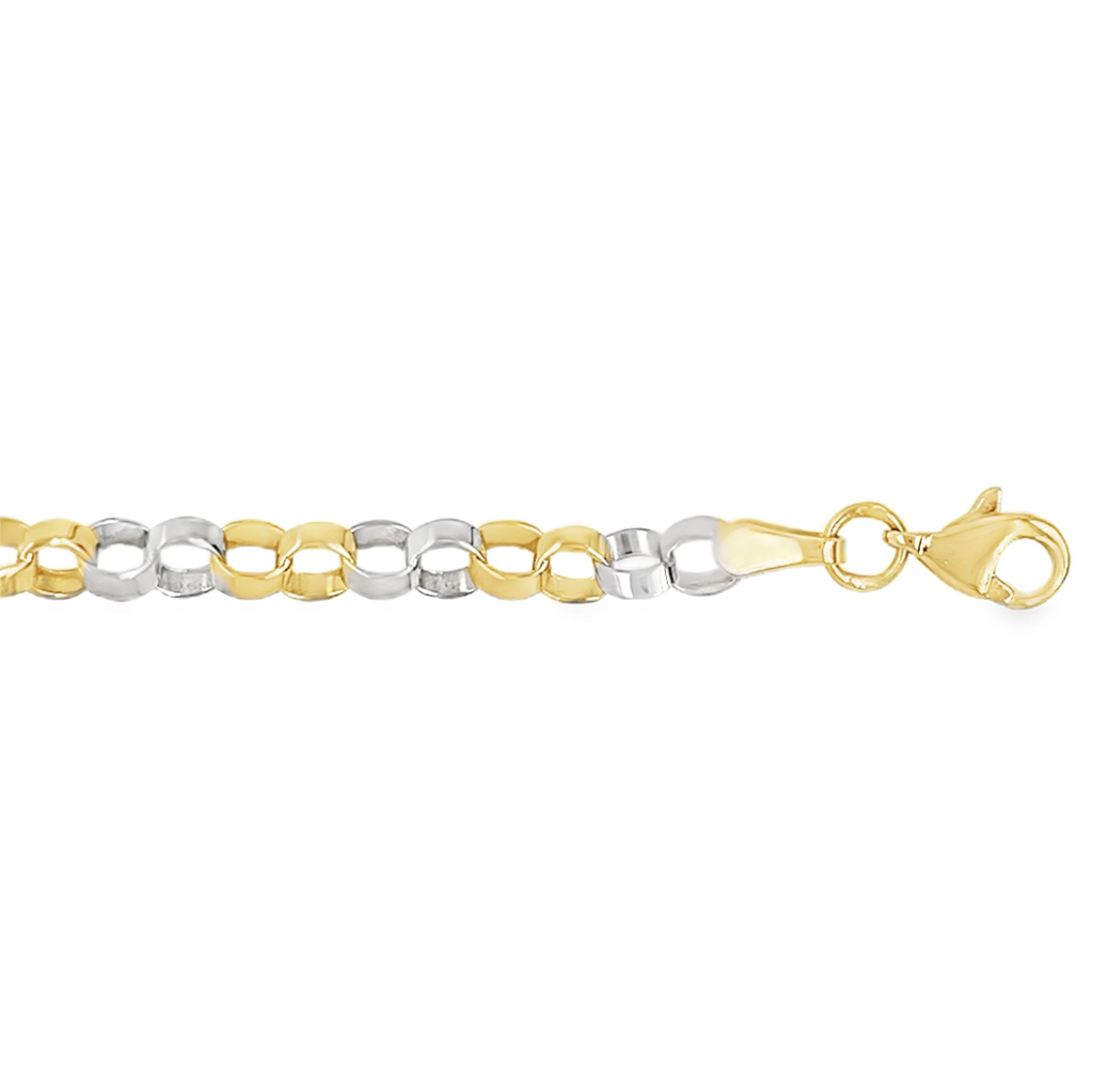 Bicolor gold bracelet 4mm wide