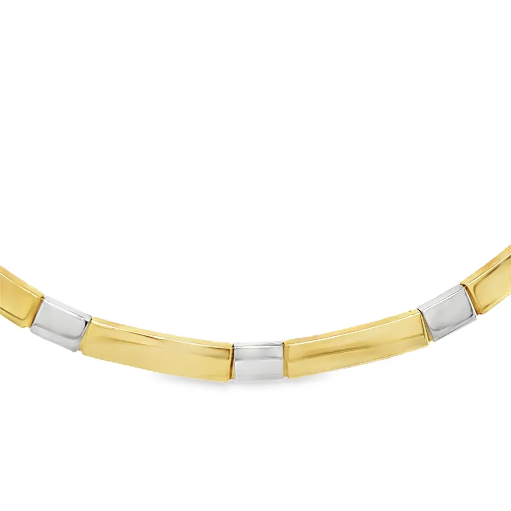 Bicolor gouden collier 4,2mm breed
