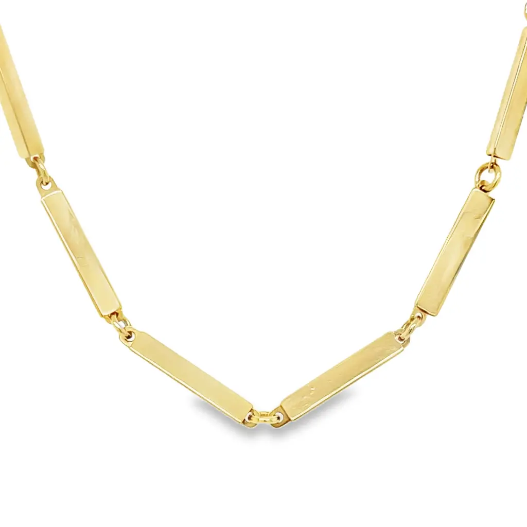 Yellow gold necklace with tube link 2.6mm wide