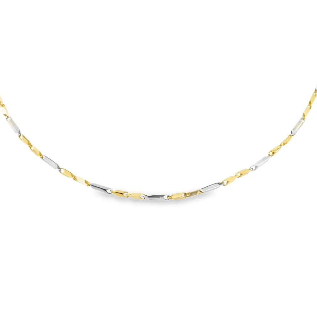 Bicolor gouden collier Fantasie 1,3mm