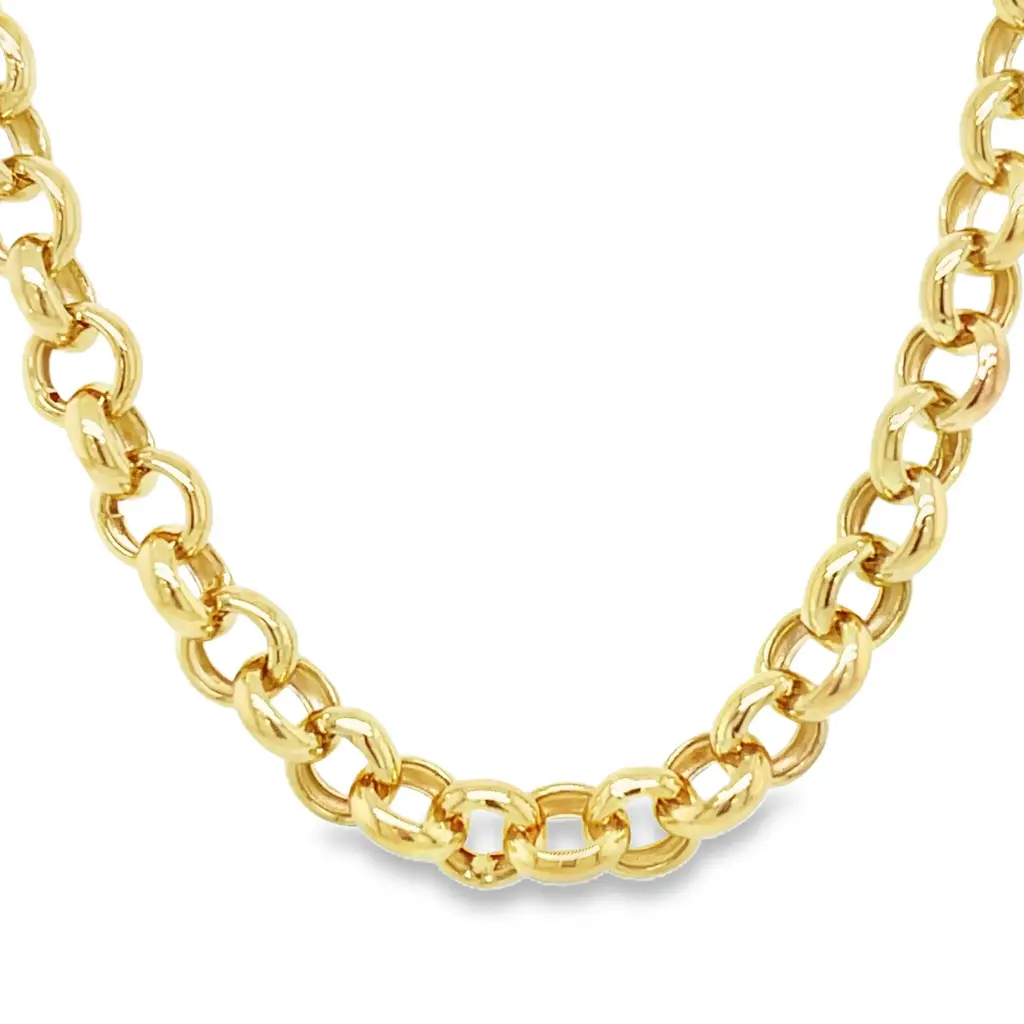 [GC0239] Yellow gold belcher chain necklace