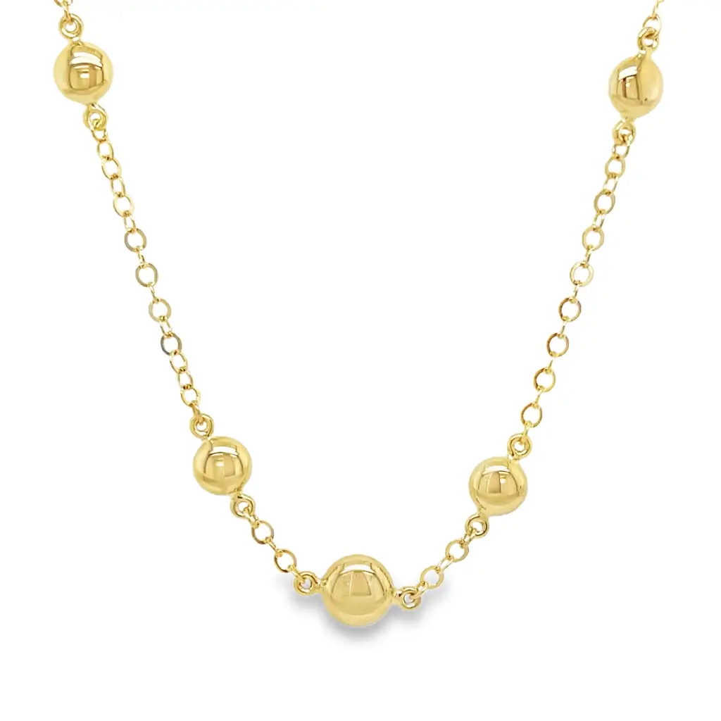 Geelgouden collier Fantasie met Bolletjes