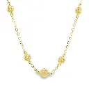 Geelgouden collier Fantasie met Bolletjes