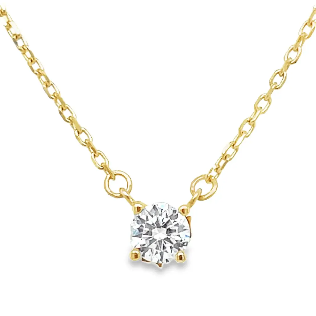 [GC0276] Yellow gold necklace with Zirconia stone pendant