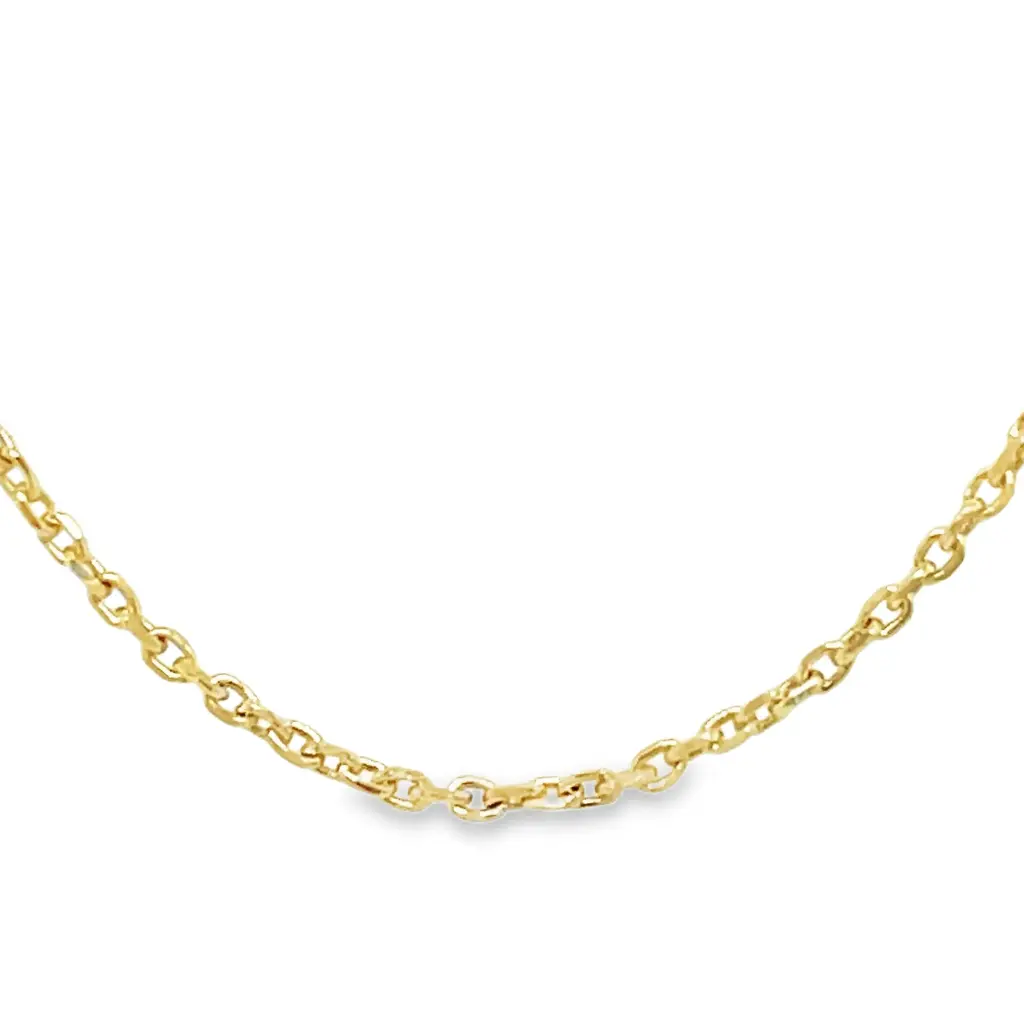 [GC0332-42] Yellow gold necklace Anchor link 39-42cm & 0.9mm wide