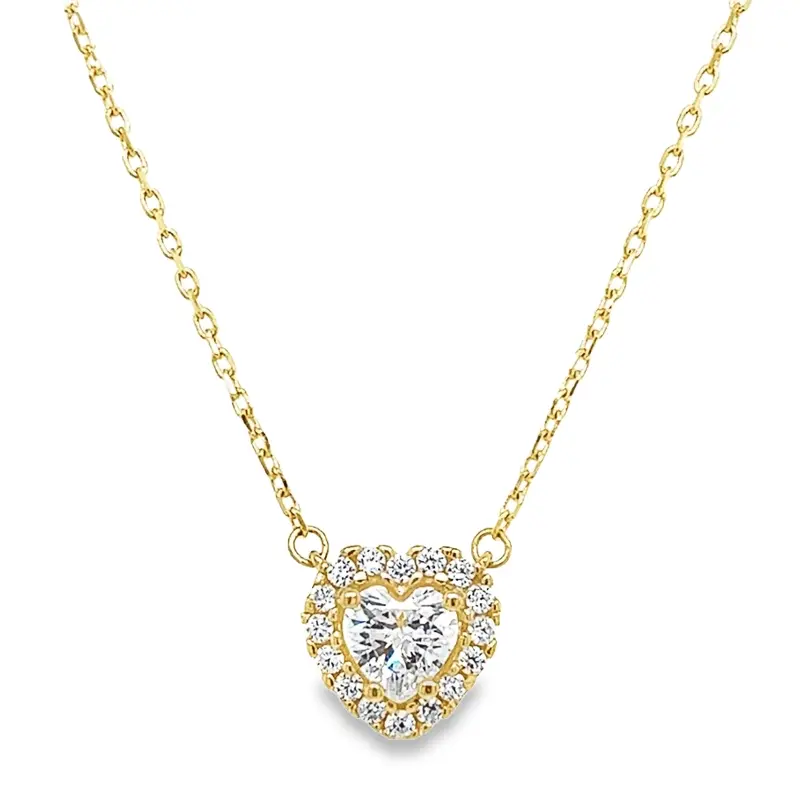 Yellow gold necklace with Zirconia Heart