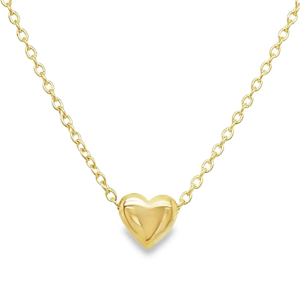 Geelgouden collier ankerschakel met Hartje