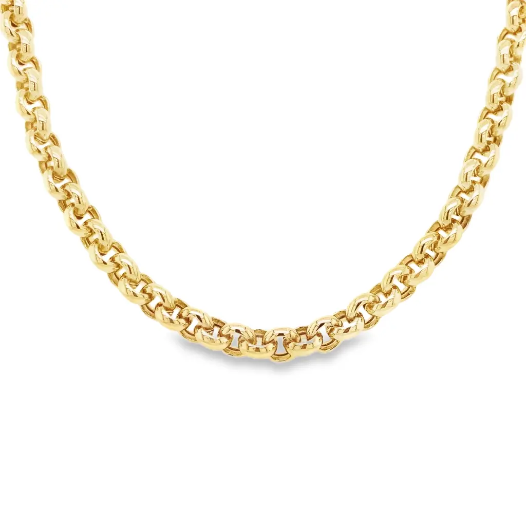 Yellow gold belcher chain necklace 44 cm WRSM