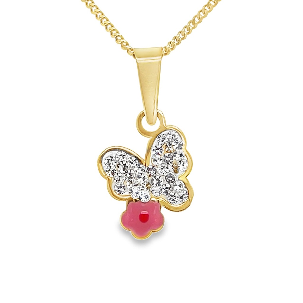 Yellow gold butterfly pendant