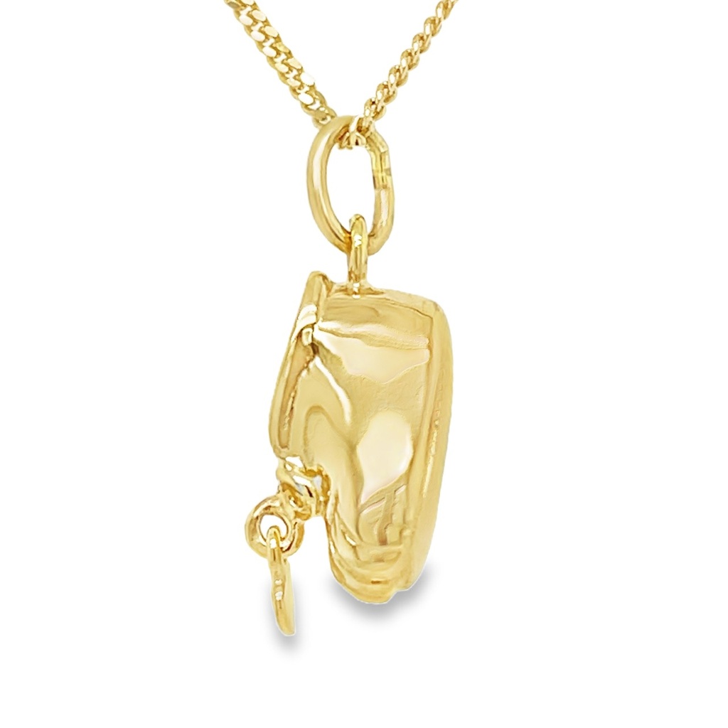 [GH0459] Yellow gold pendant Baby Shoe (Heavy) 5.7mm wide