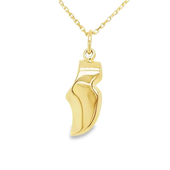 Yellow gold pendant Clog 3.9mm wide