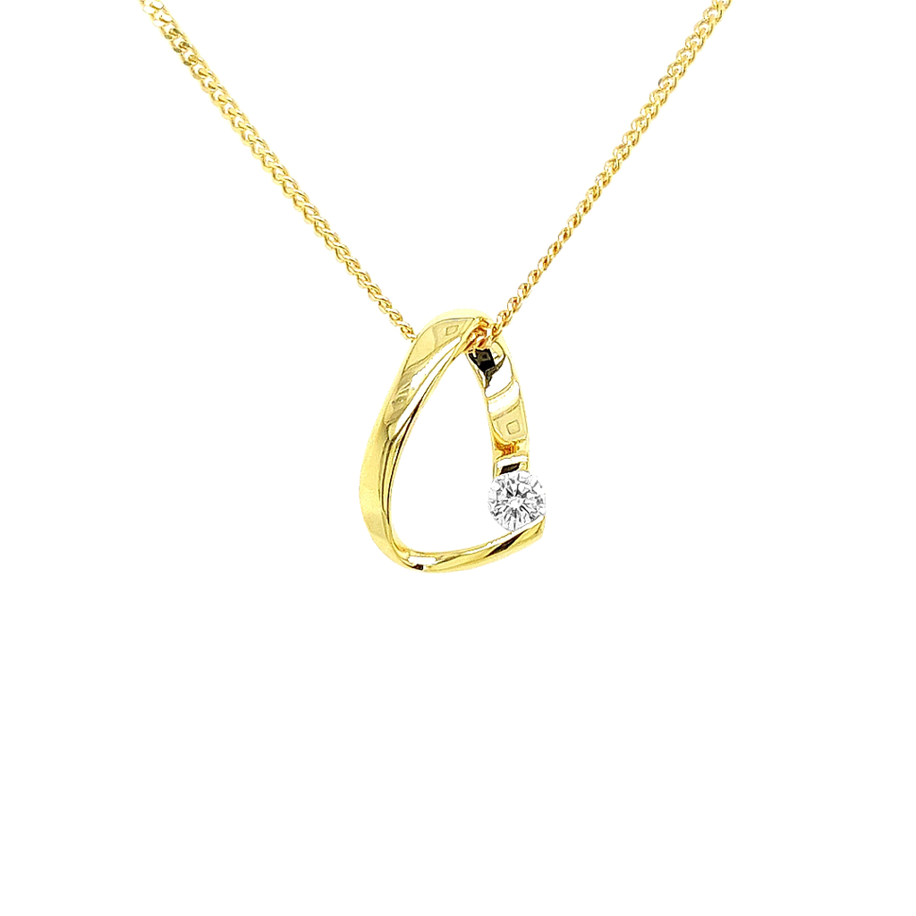 Yellow gold pendant Fantasy with Zirconia stones