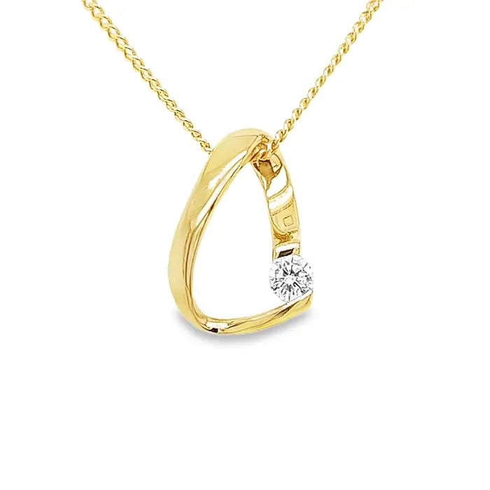 [GH0523] Yellow gold pendant Fantasy with Zirconia stones