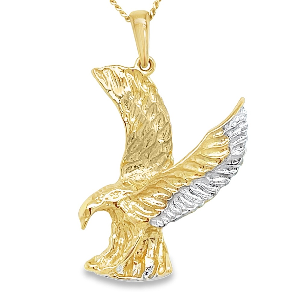 [GH0538] Bicolor Gold Pendant Eagle