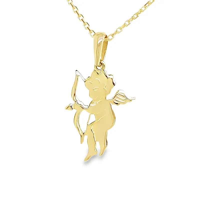[GH0540] Yellow gold pendant Cupid 11.2mm wide
