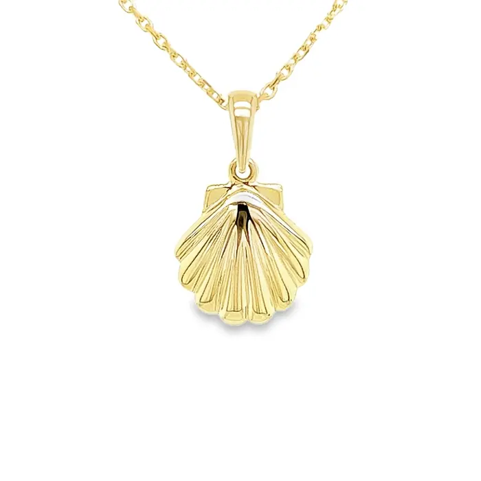 Yellow gold pendant Shell 9.5mm wide