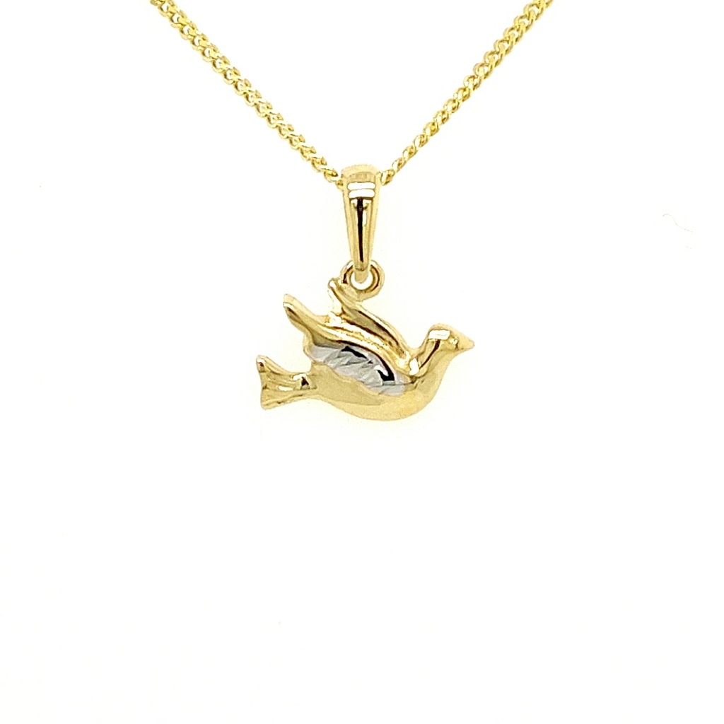 Bicolor gold pendant bird