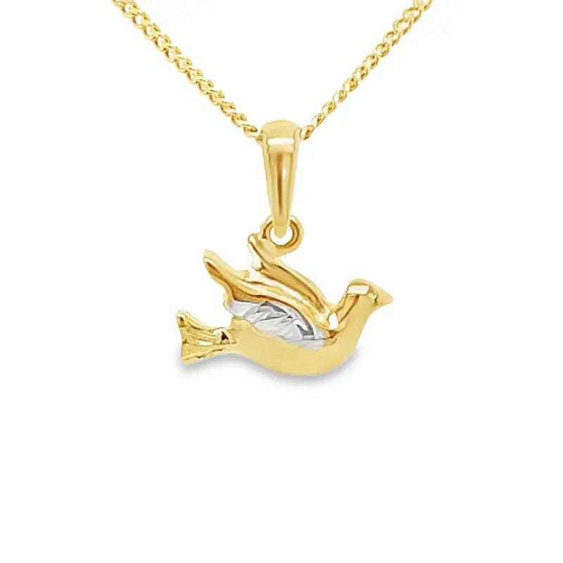 Bicolor gold pendant bird