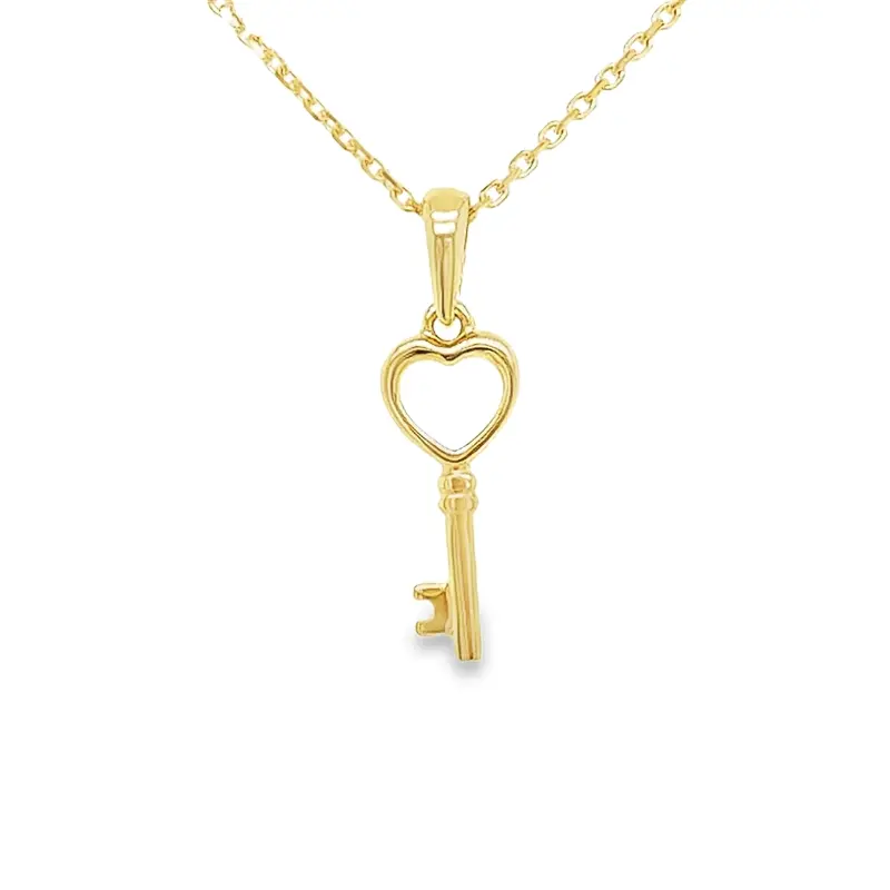 [GH0573] Geelgouden hanger Key to Love 5,9mm breed