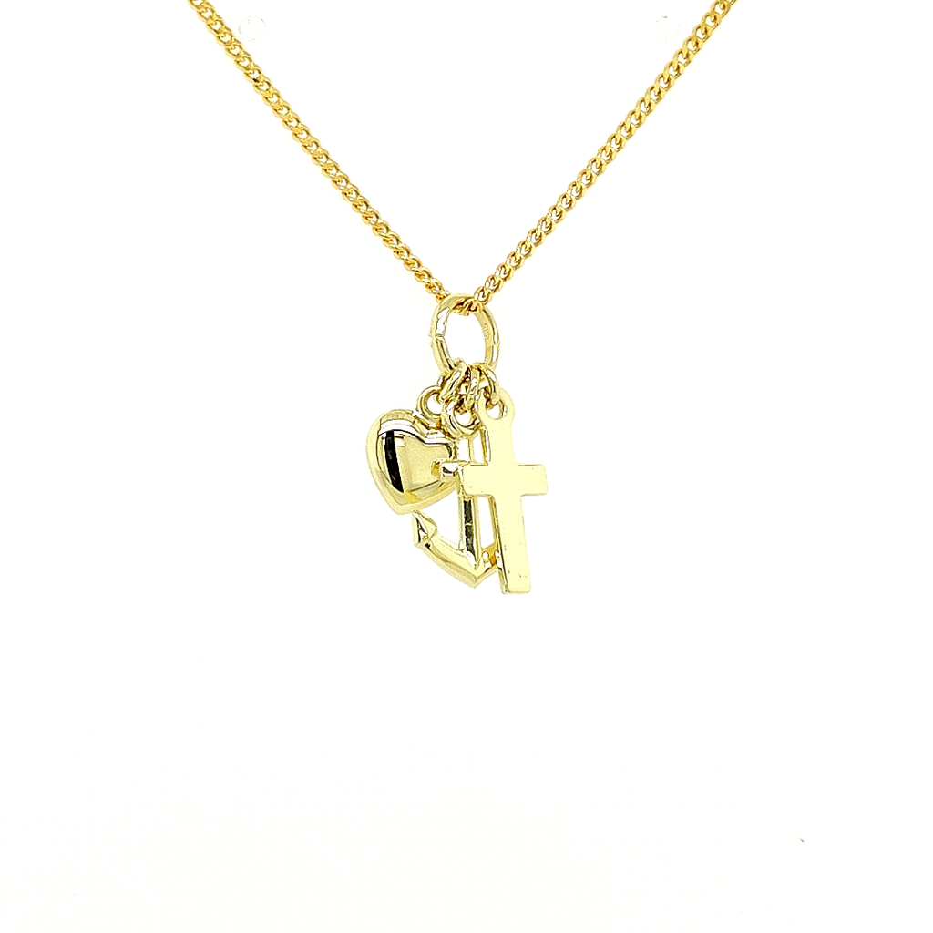 Geelgouden hanger Geloof, Hoop en Liefde