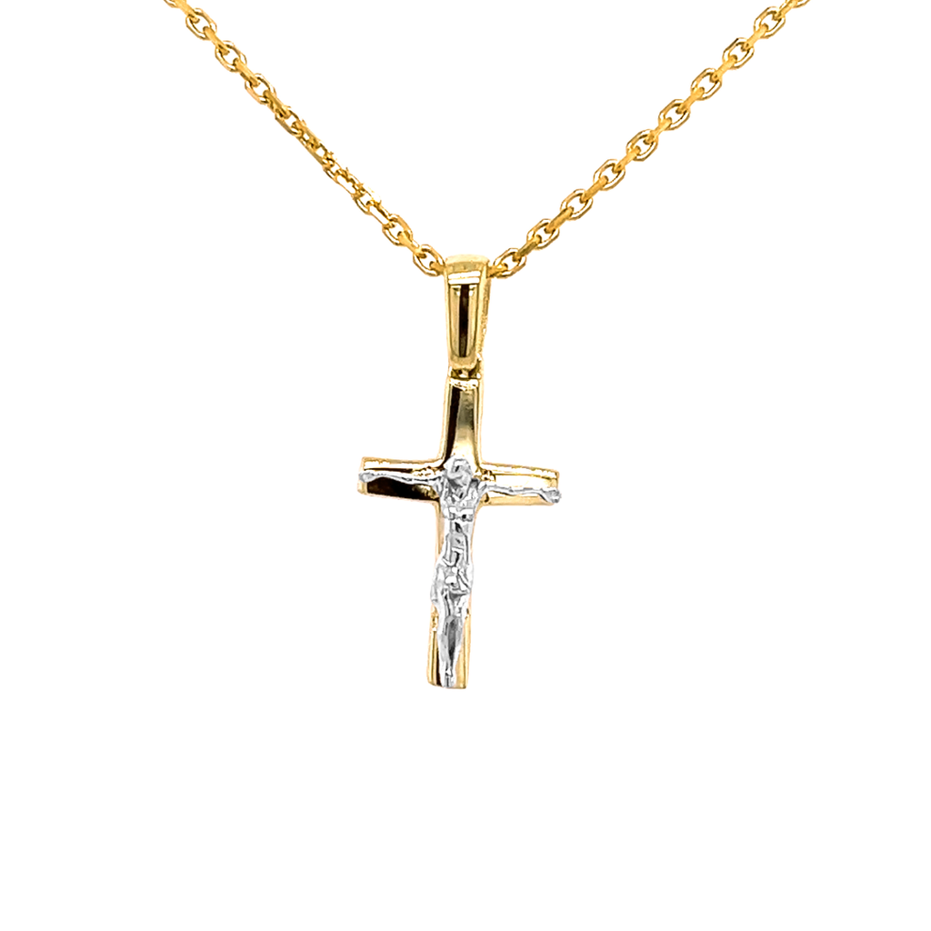 Bicolor gouden Crucifix Kruis