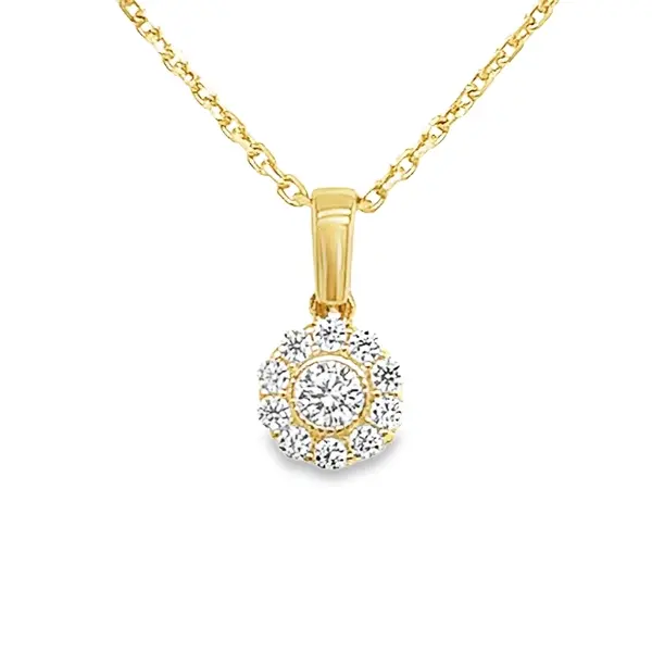 Yellow gold pendant Rosette with Zirconia