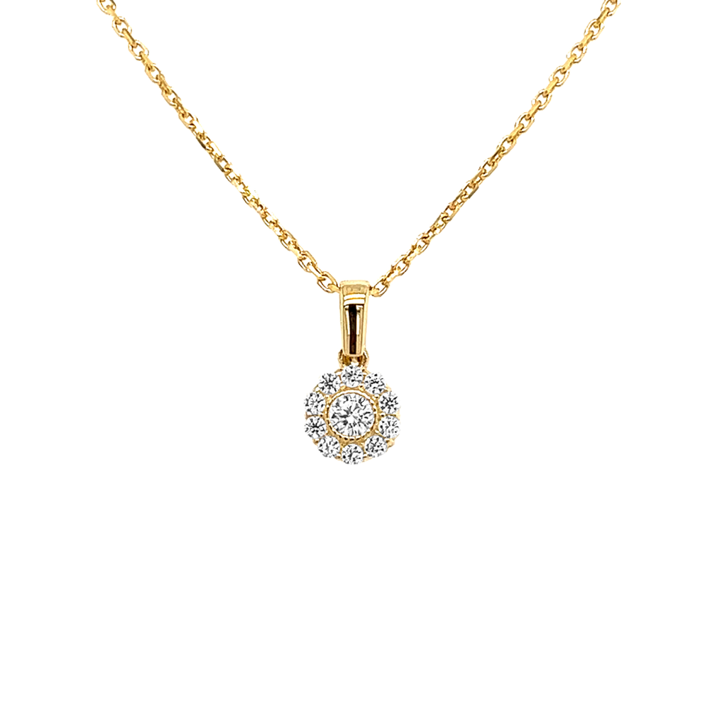 Yellow gold pendant Rosette with Zirconia